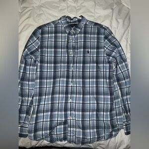 Ralph Lauren Blue and White Plaid Shirt
